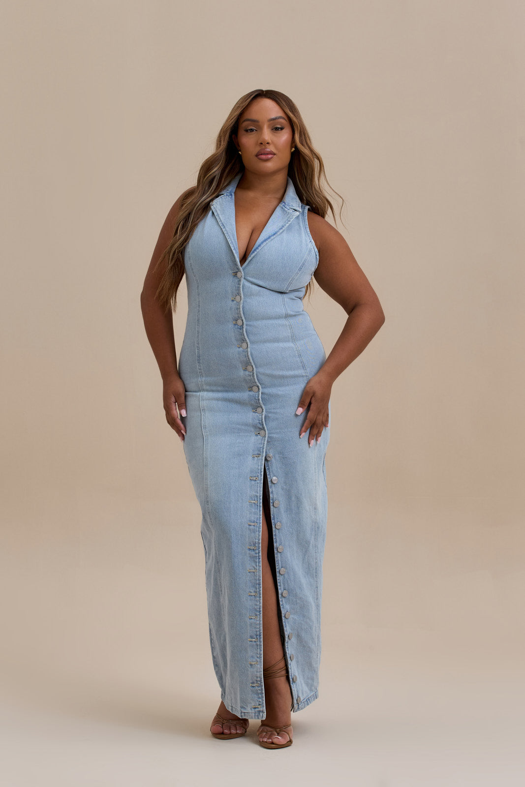 Amara Midi Denim Dress