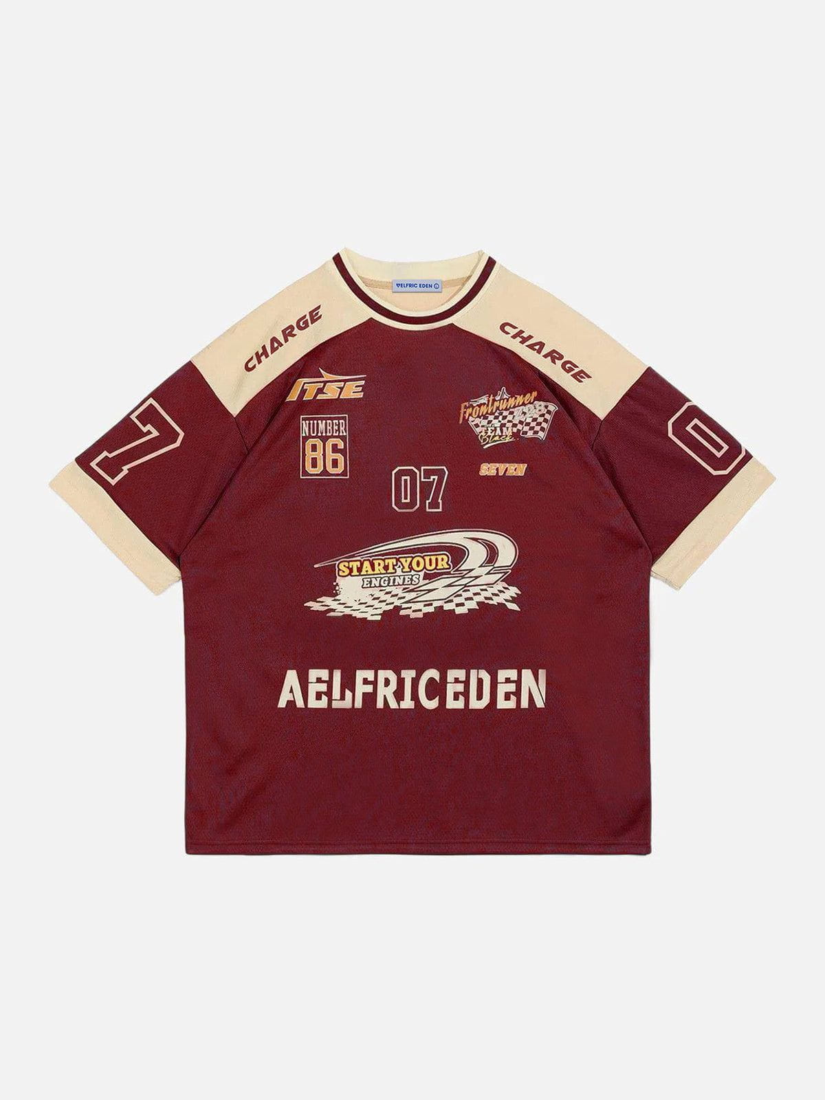 Aelfric Eden Contrast Color Racing Tee (bekijk maattabel in de beschrijving)