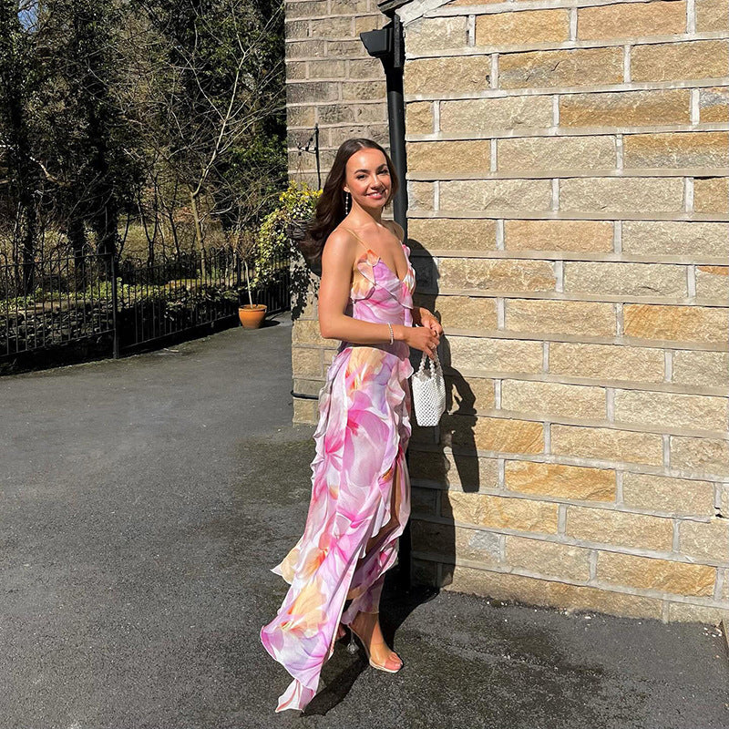 Nylah | Floral Ruffle Maxi Jurk