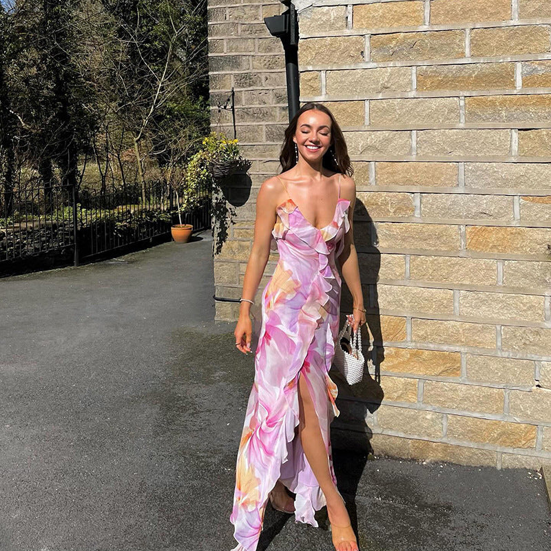 Nylah | Floral Ruffle Maxi Jurk
