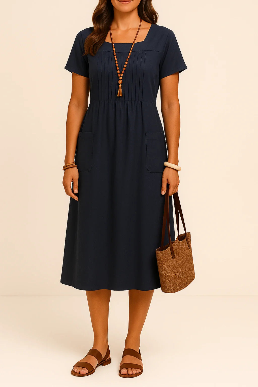 Ounna™ | Robe Élégance Lin & Coton