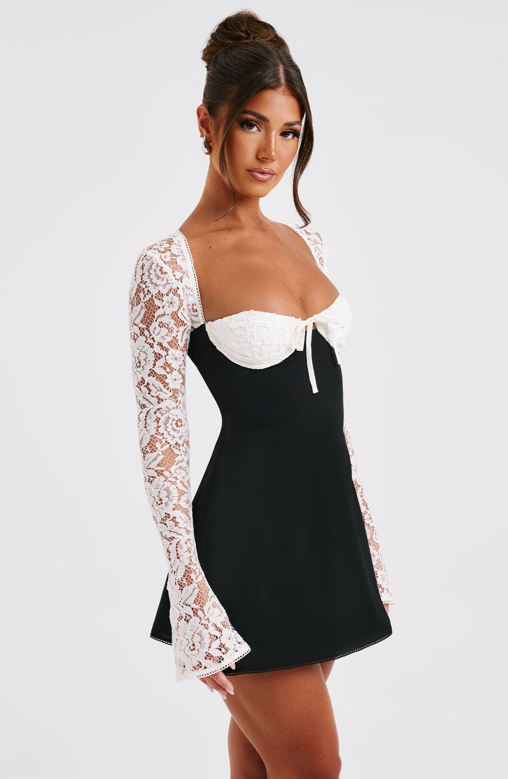 Yulia- Mini robe - Noir/Blanc