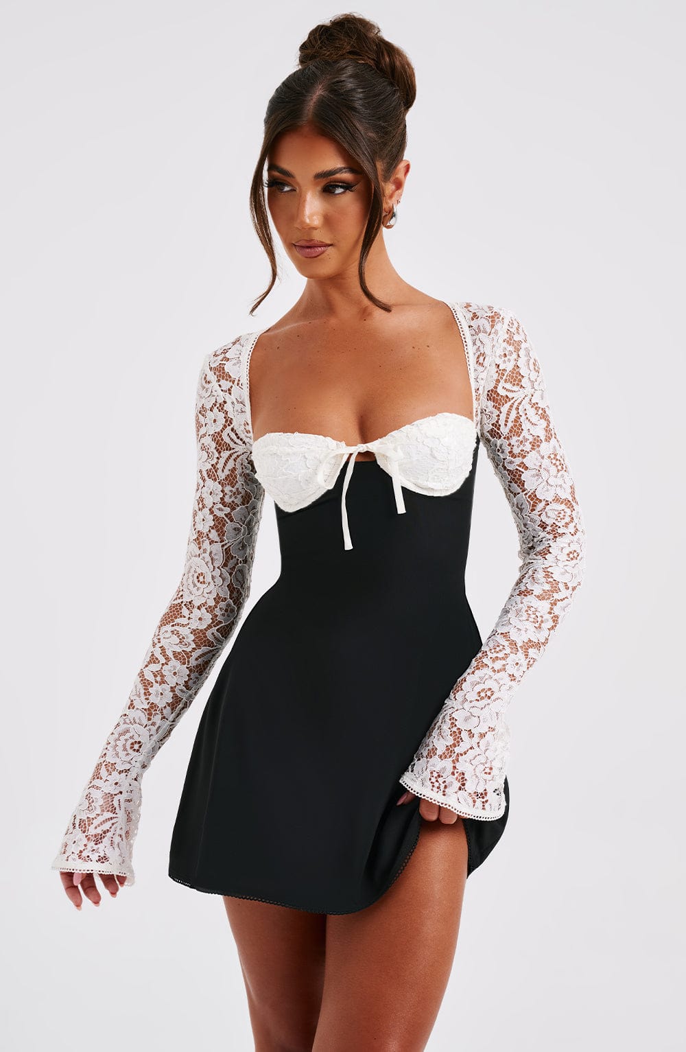 Yulia- Mini robe - Noir/Blanc
