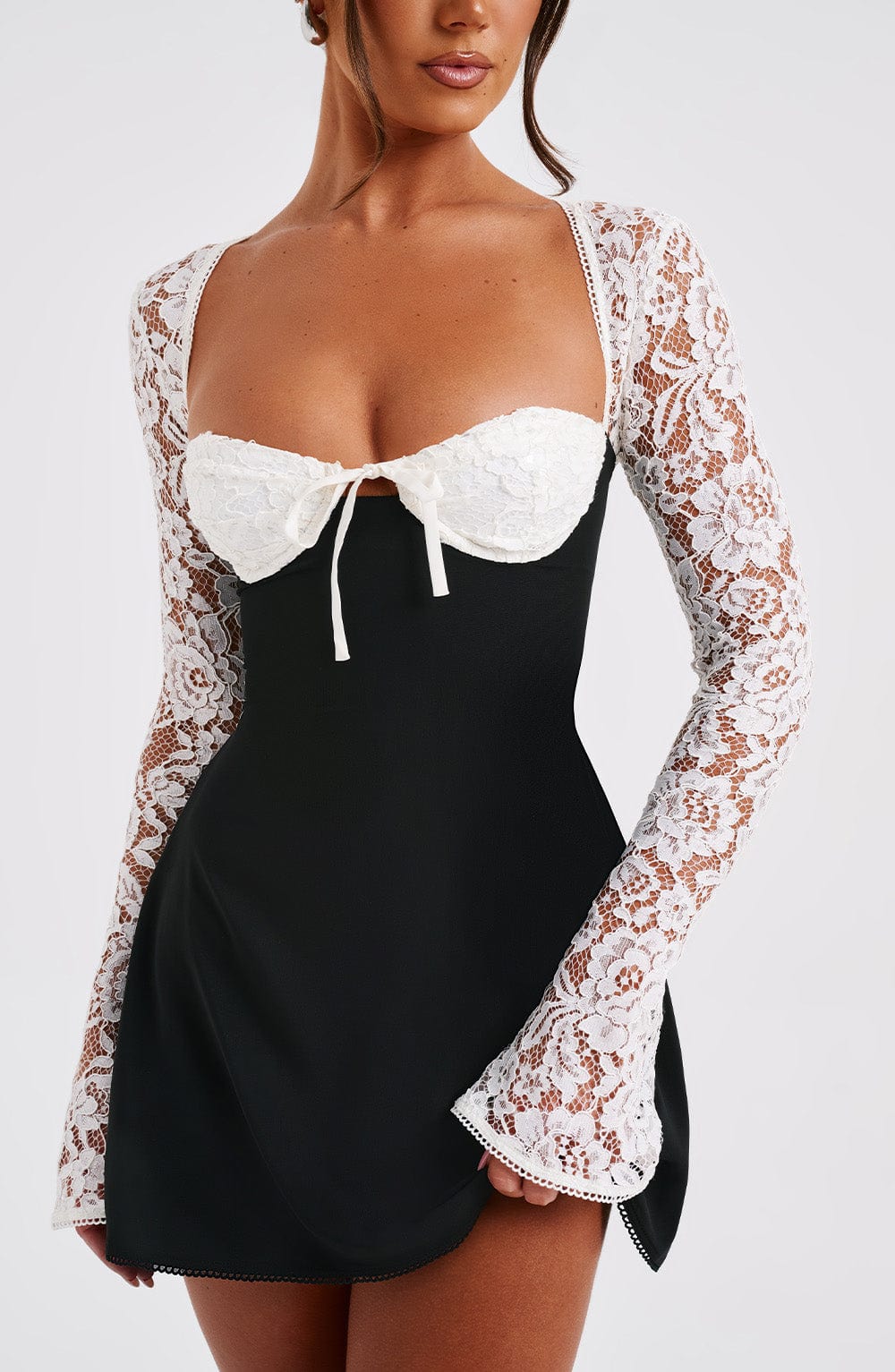 Yulia- Mini robe - Noir/Blanc