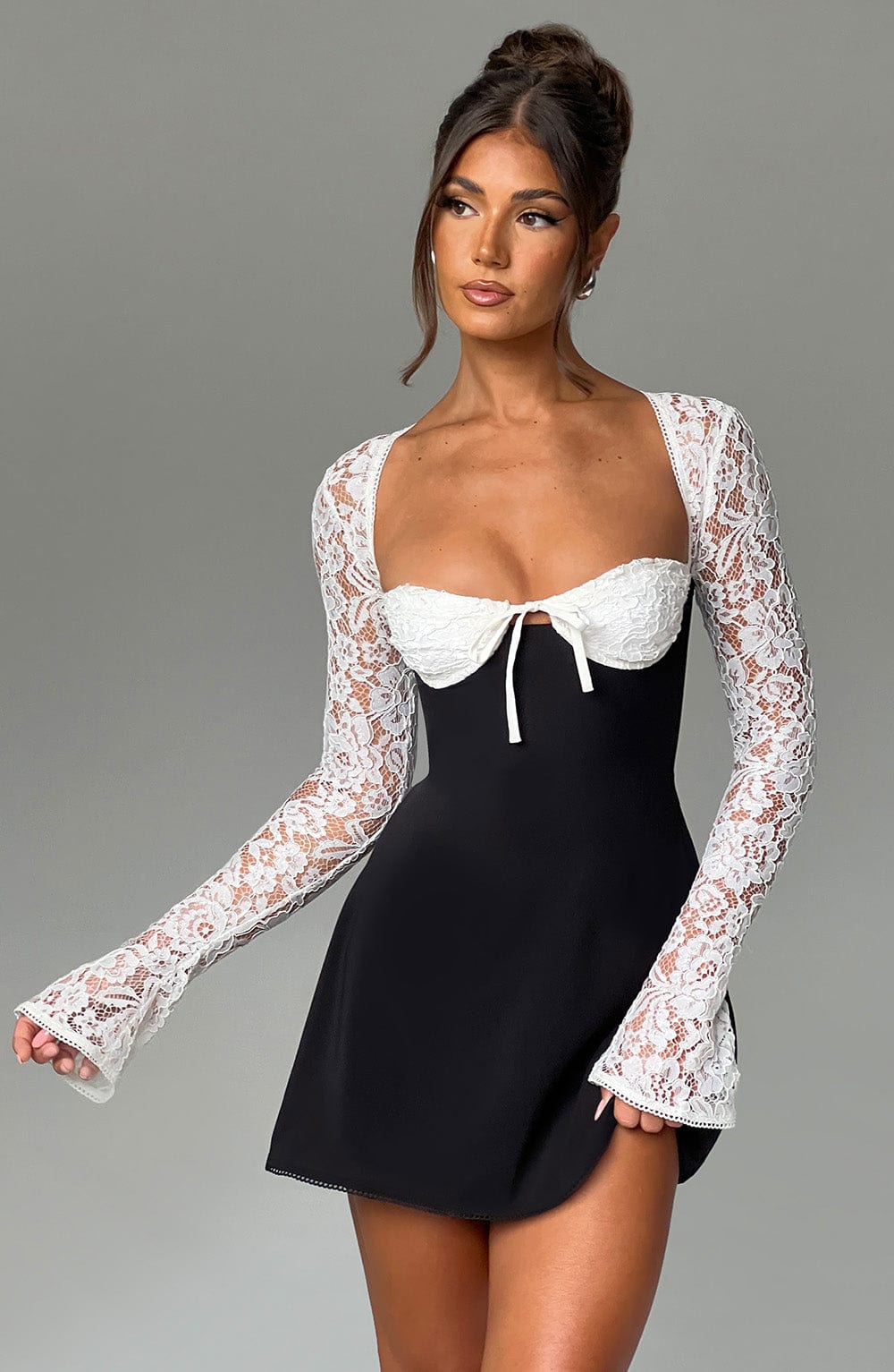 Yulia- Mini robe - Noir/Blanc