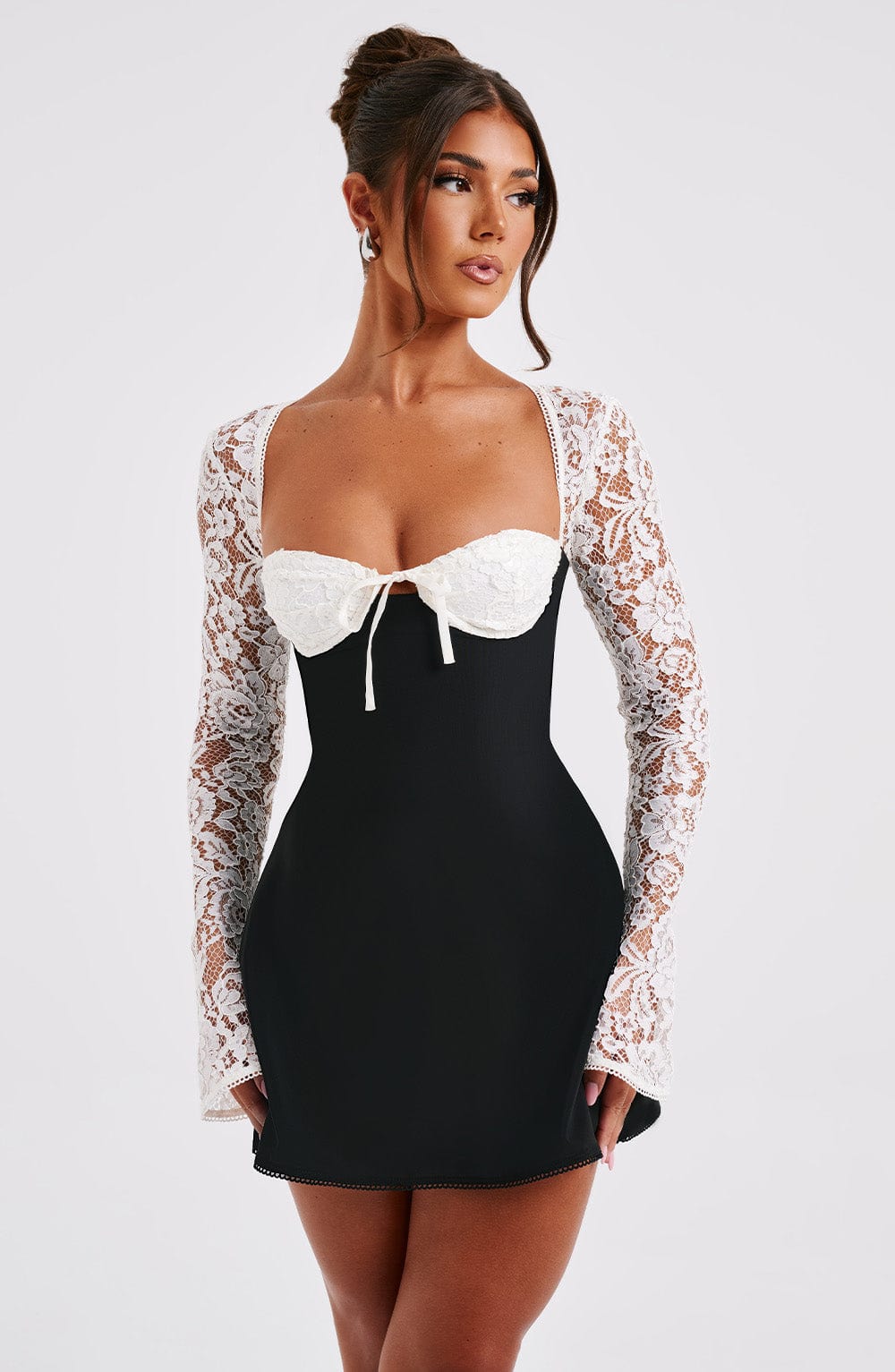 Yulia- Mini robe - Noir/Blanc