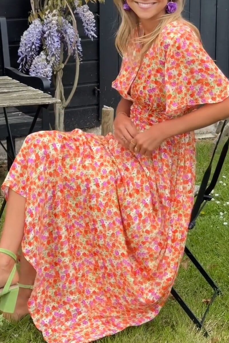 Amélie™ | Robe longue élégante à col en V