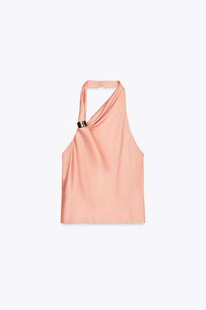 SATIN HALTER TOP