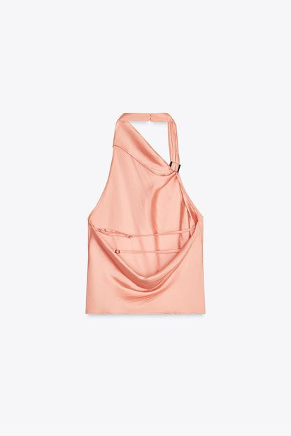 SATIN HALTER TOP