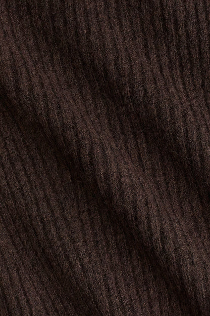Rib-knitted off-the-shoulder top