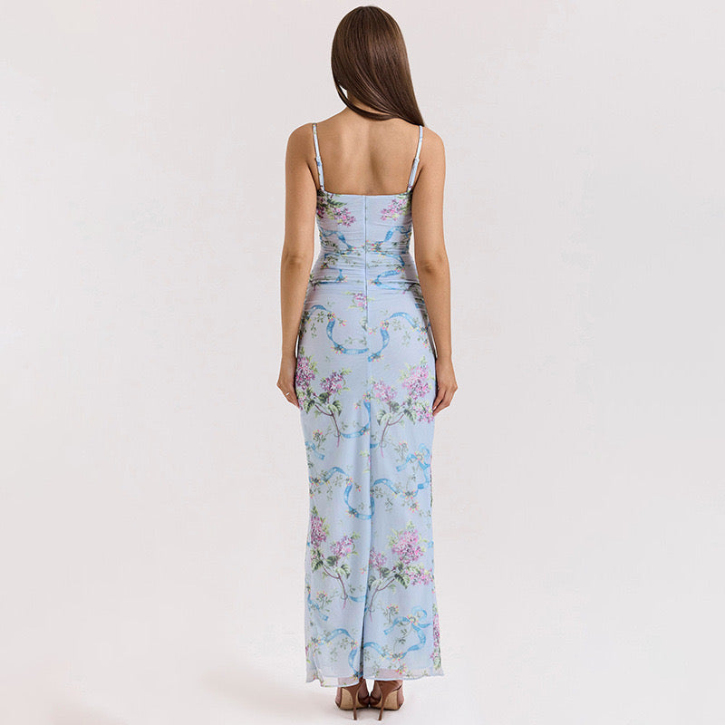 Floral - split jurk