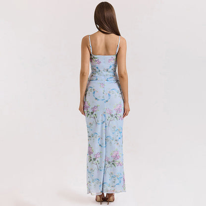Floral - split jurk