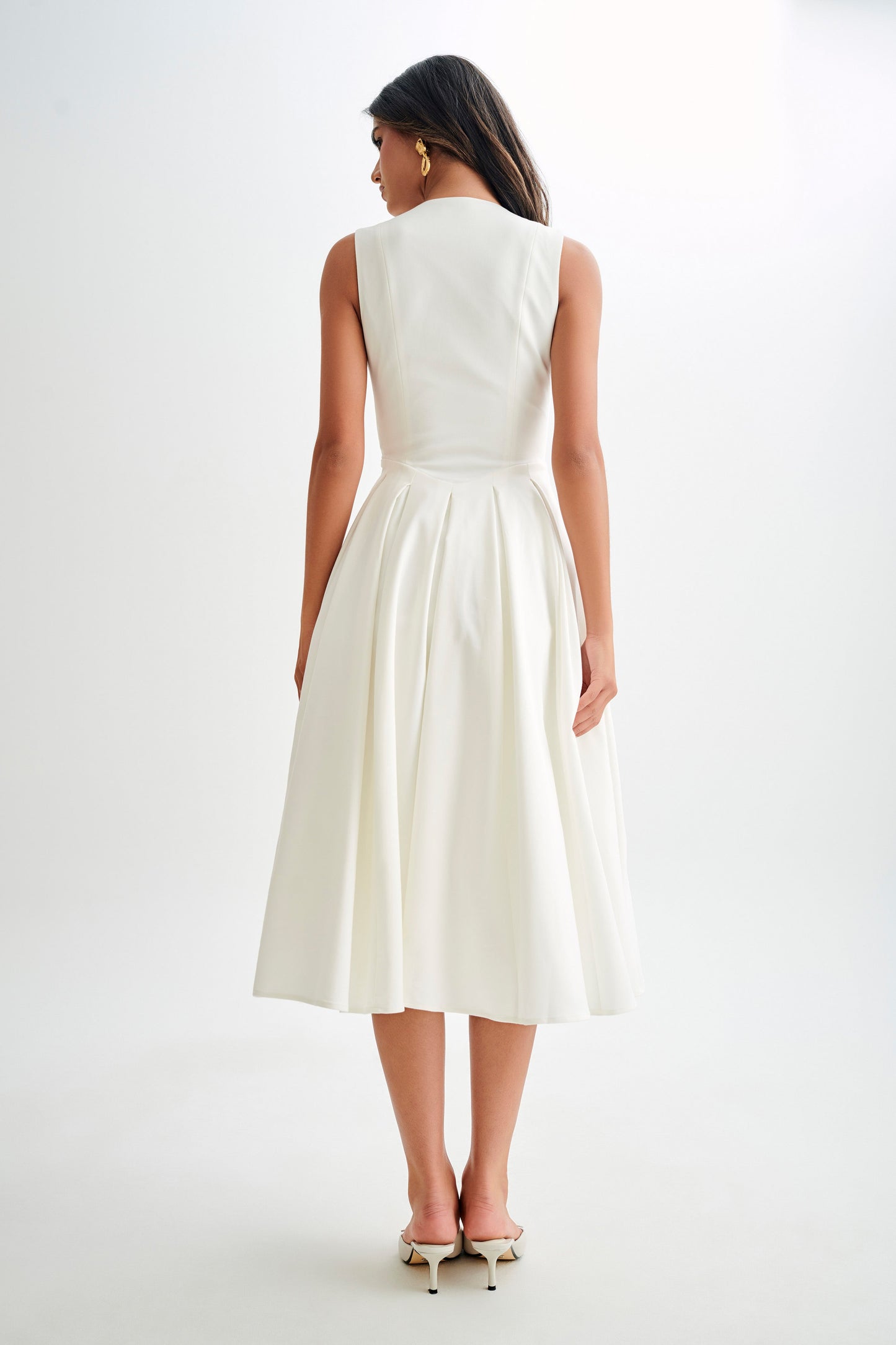 Lunara Midi Dress – White Whisper