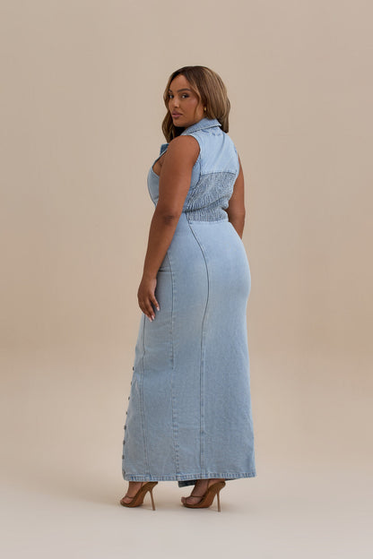 Amara Midi Denim Dress