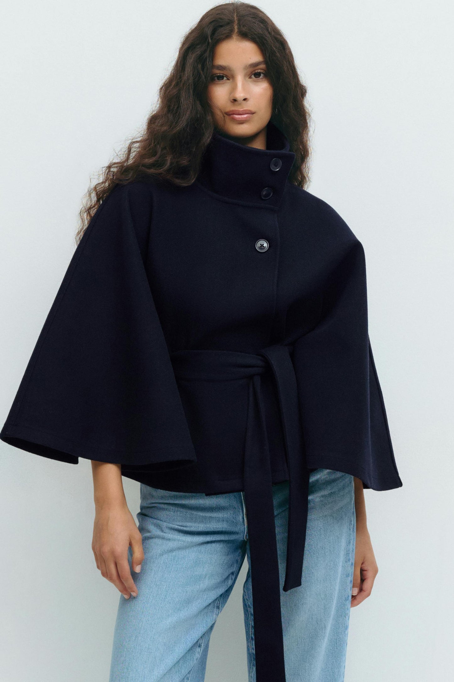 Lace - Belt Cape Jacket