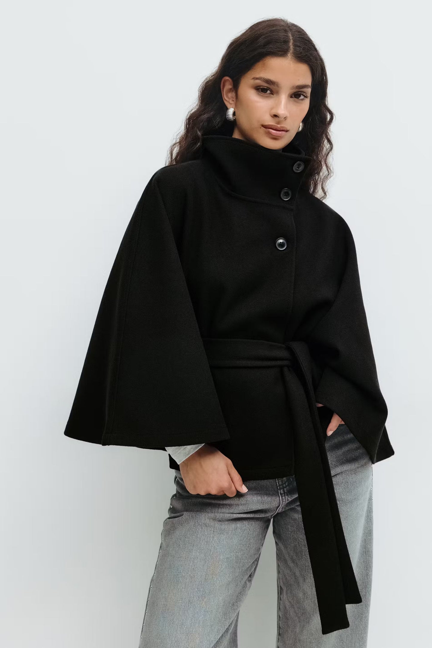 Lace - Belt Cape Jacket