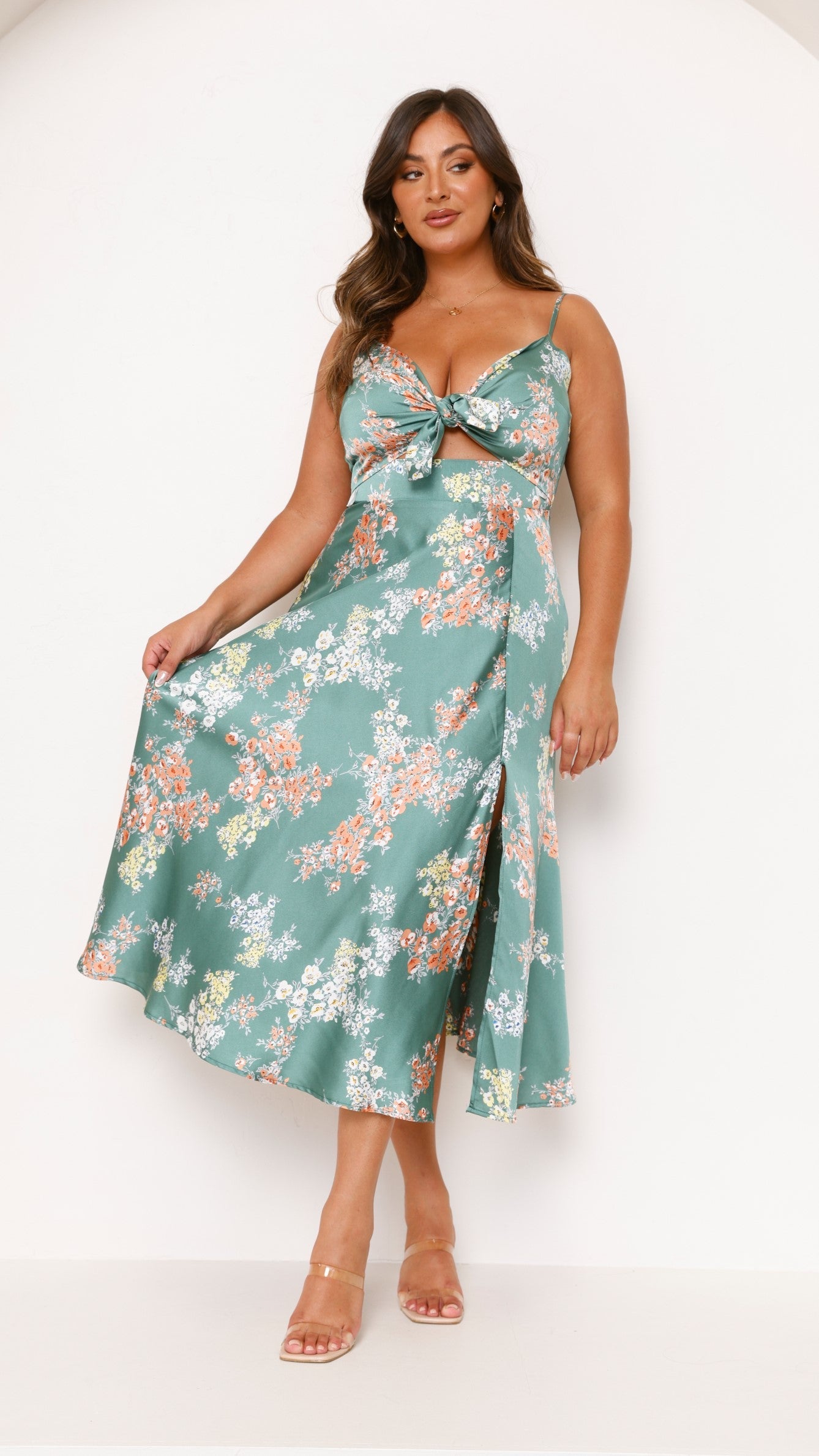 Dreamers Midi Jurk - Groen Floral