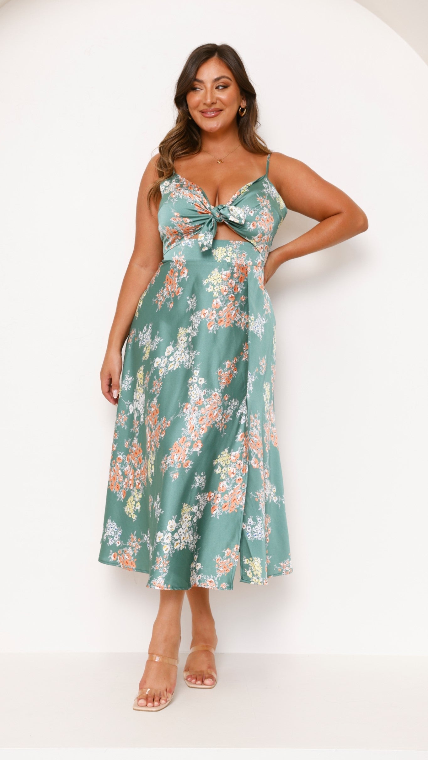 Dreamers Midi Jurk - Groen Floral