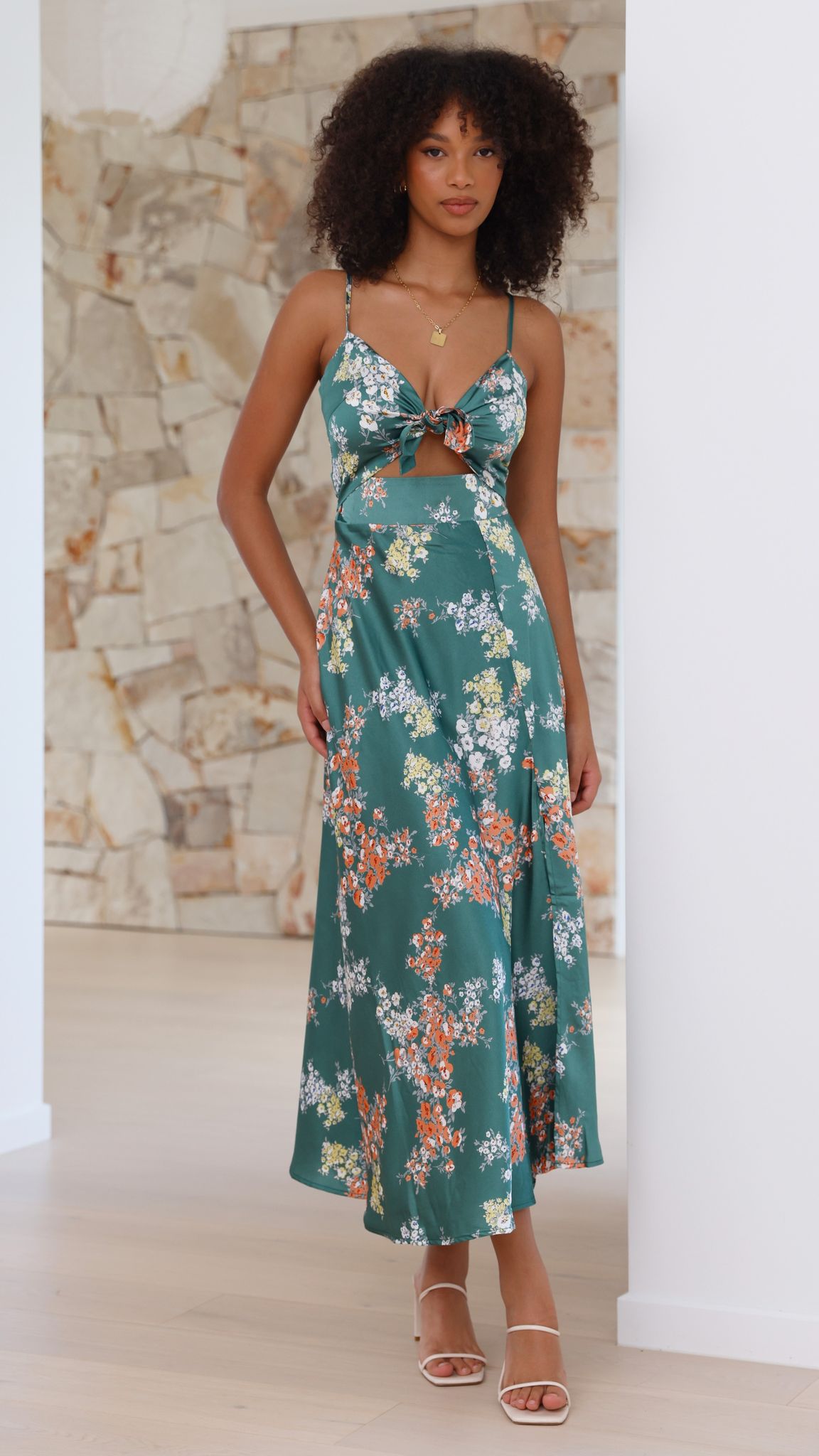 Dreamers Midi Jurk - Groen Floral
