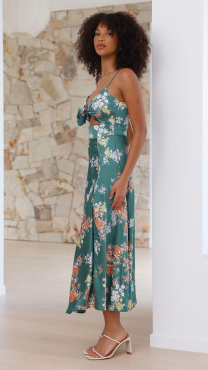 Dreamers Midi Jurk - Groen Floral