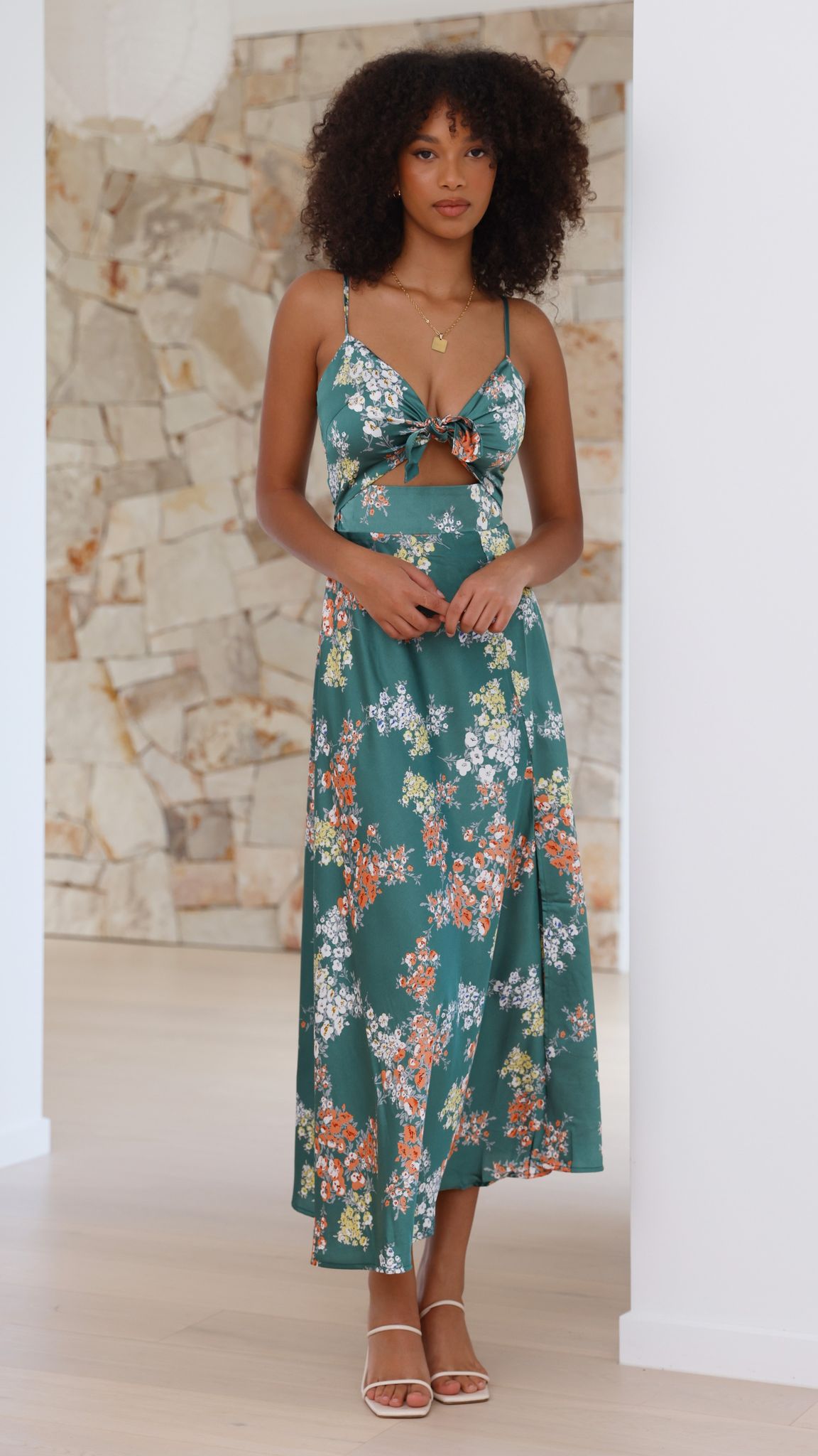 Dreamers Midi Jurk - Groen Floral