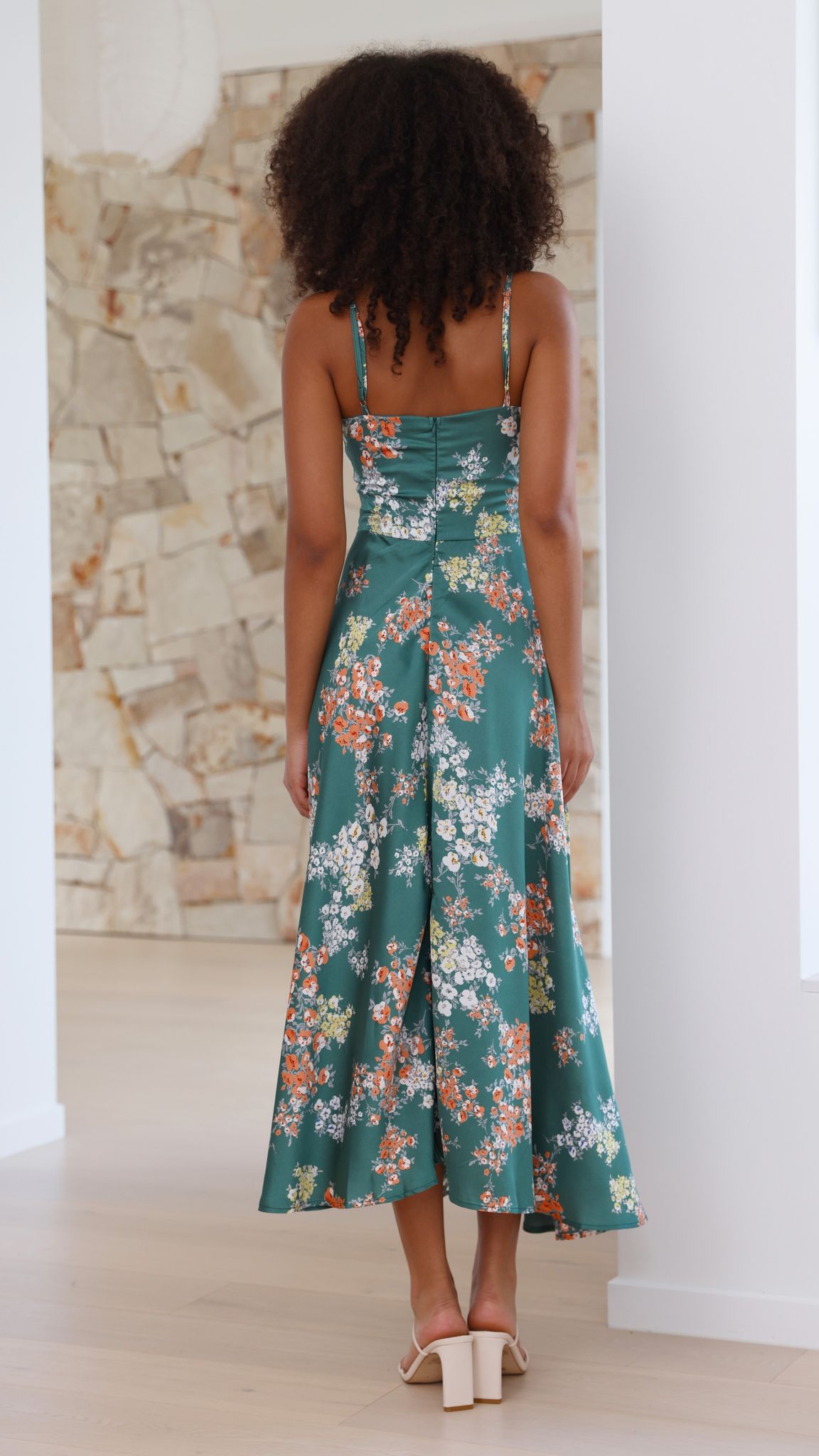 Dreamers Midi Jurk - Groen Floral