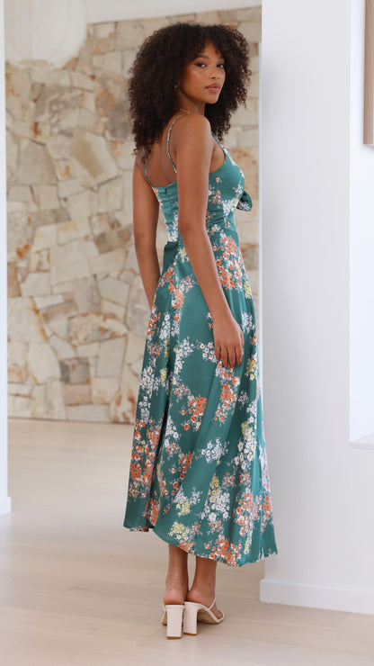 Dreamers Midi Jurk - Groen Floral