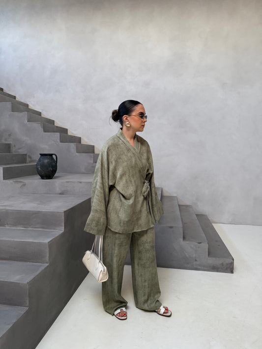 Ensemble JANE noué kaki