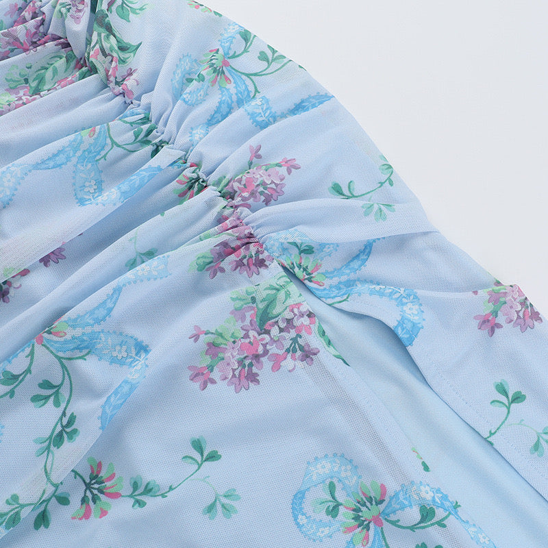 Floral - split jurk