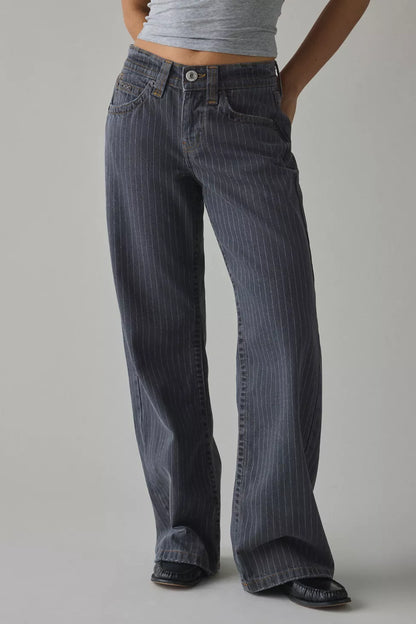 Kayla Printed Pinstripe Jeans