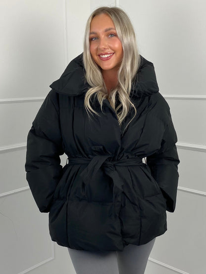 Karly Short Belted Puffer - Jas