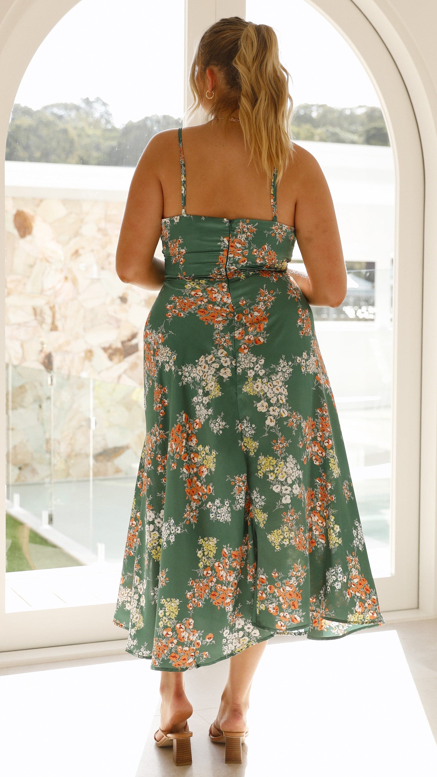 Dreamers Midi Jurk - Groen Floral