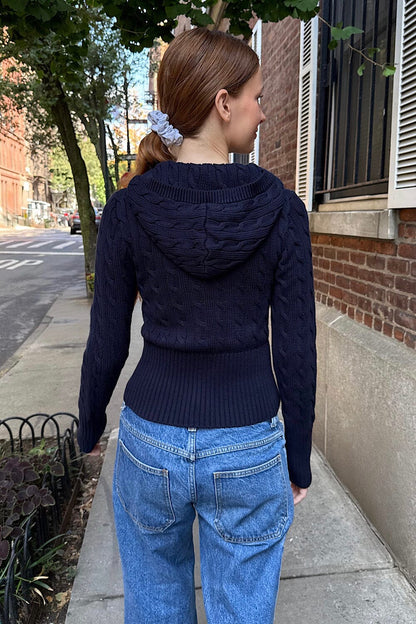Cable Knit Cardigan Hoodie