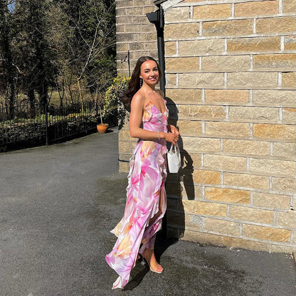 Nylah | Floral Ruffle Maxi Jurk