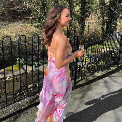 Nylah | Floral Ruffle Maxi Jurk