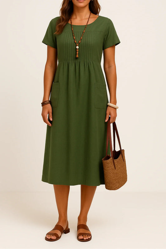 Ounna™ | Robe Élégance Lin & Coton