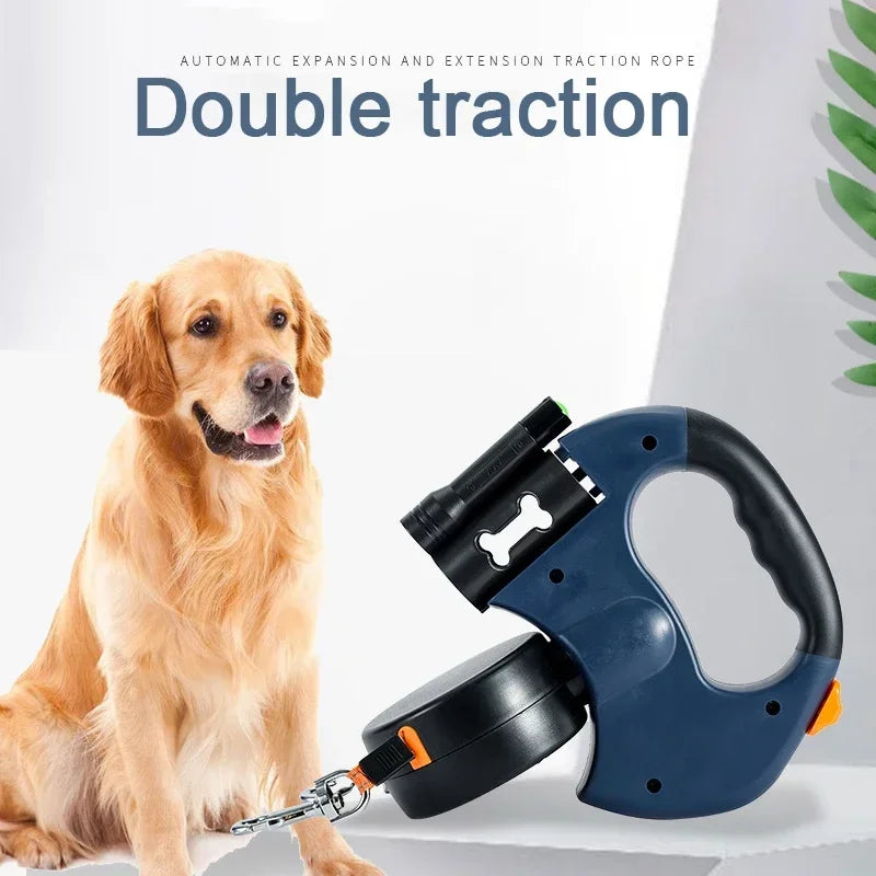 Dual leash with light