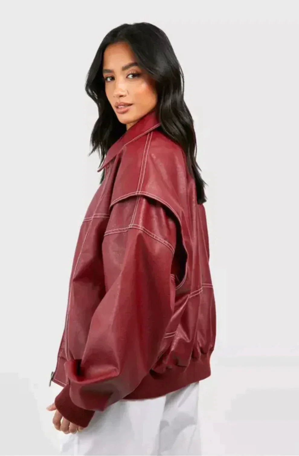 Lara - Leather Bomber Jacket