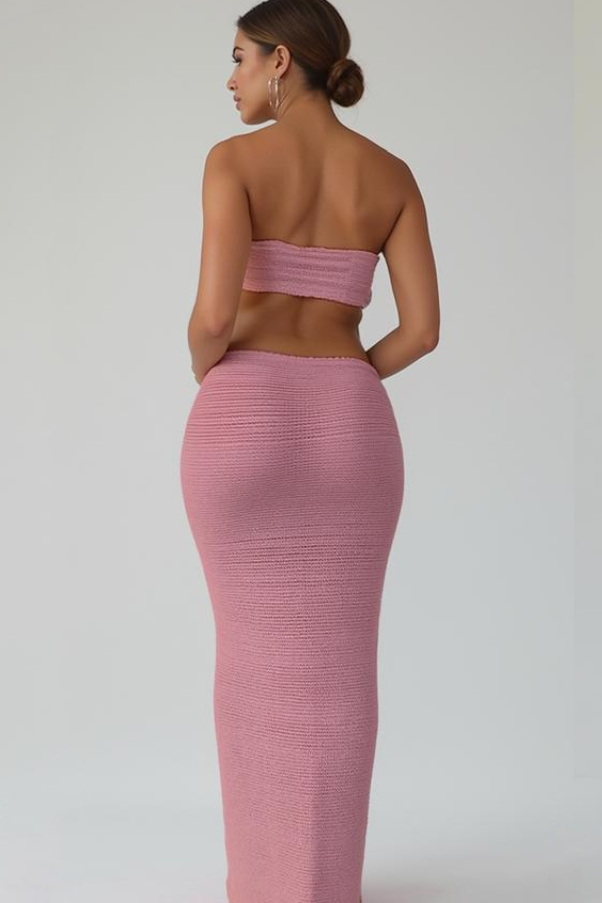 Pink Two Piece Maxi Dress
