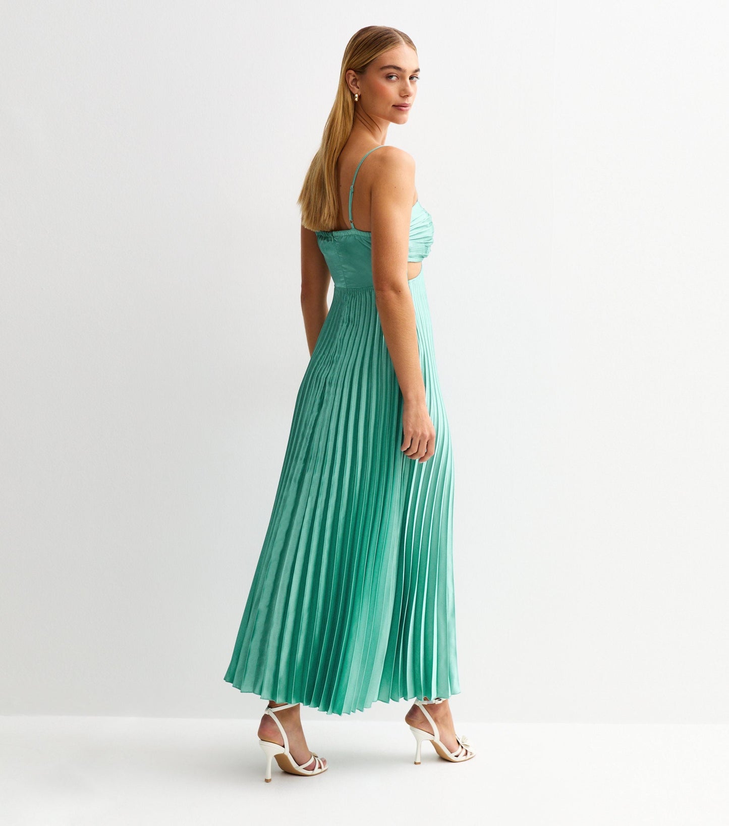 Blue Plisse Midi Dress