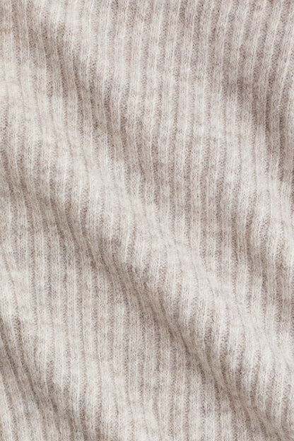 Rib-knitted off-the-shoulder top