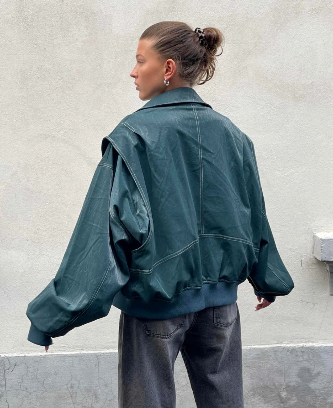 Lara - Leather Bomber Jacket