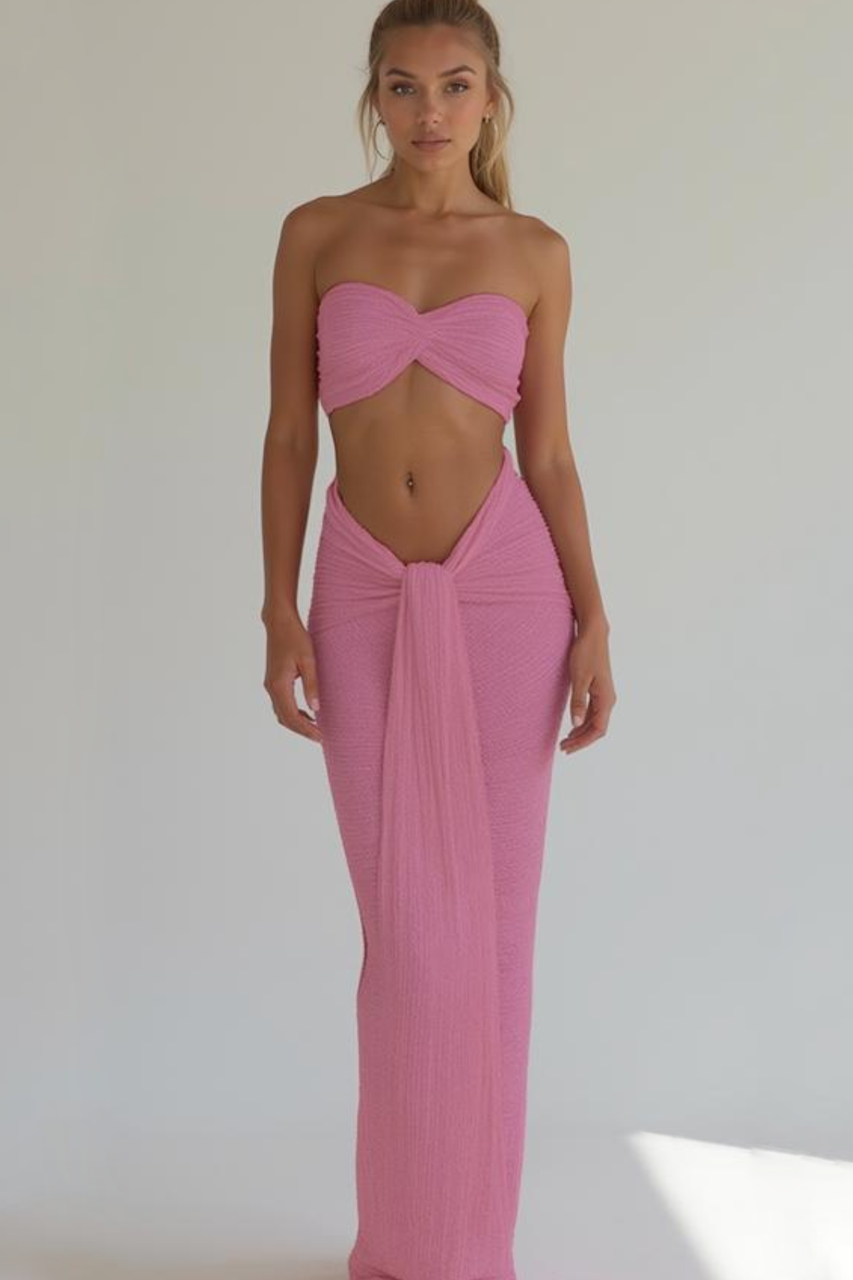 Pink Two Piece Maxi Dress