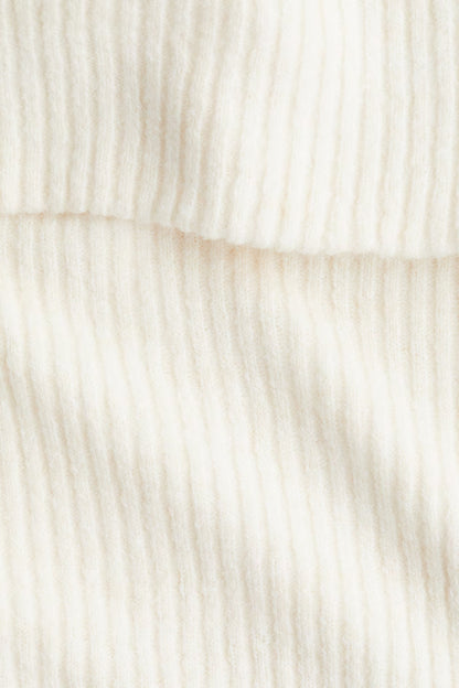 Rib-knitted off-the-shoulder top