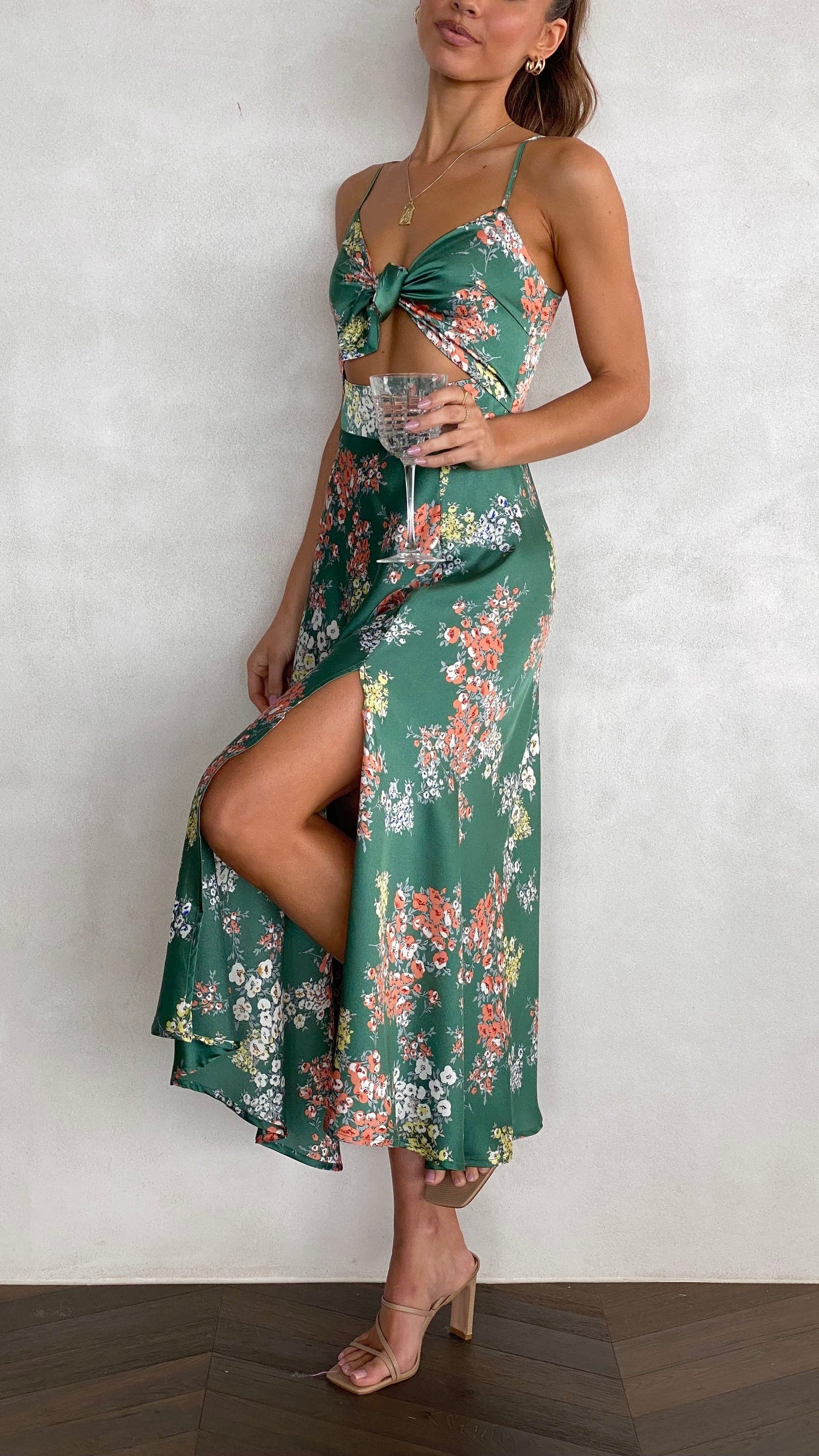 Dreamers Midi Jurk - Groen Floral