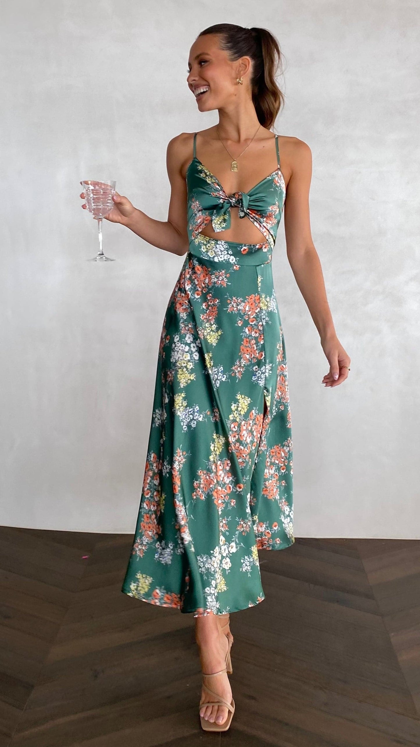 Dreamers Midi Jurk - Groen Floral