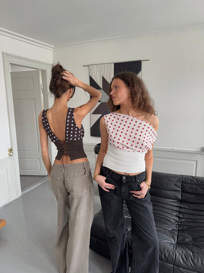 Kimmie polka dotted top